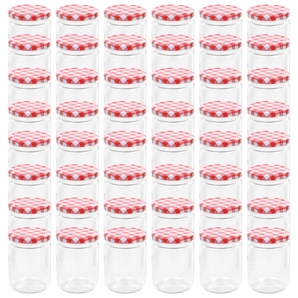 Iroteiu rot-weiß-gestreifte Gläser, Marmeladengläser 230 ml (48 St.)