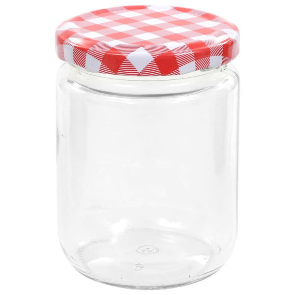 Iroteiu rot-weiß-gestreifte Gläser, Marmeladengläser 230 ml (48 St.)