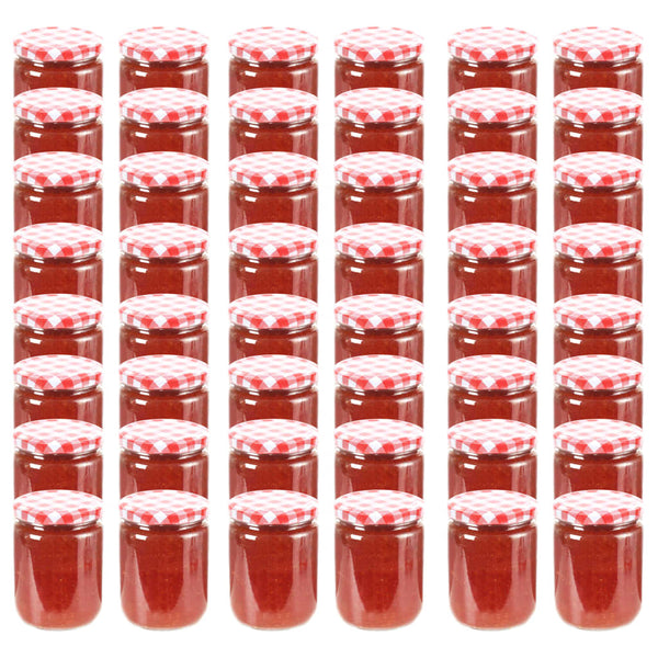 Iroteiu rot-weiß-gestreifte Gläser, Marmeladengläser 230 ml (48 St.)