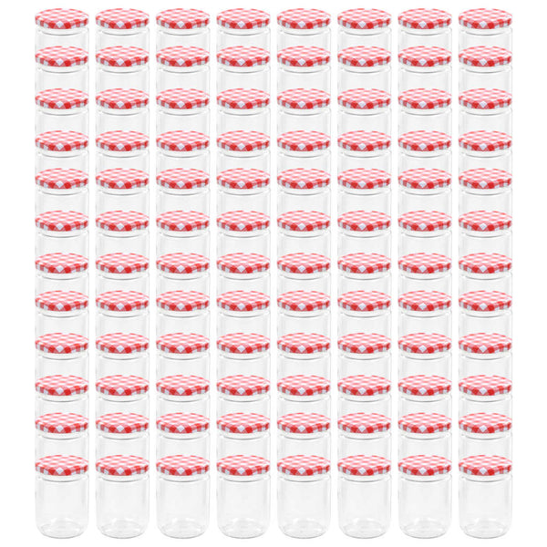 Rot-weiße Glaskonservengläser Iroteiu 230 ml (96 St.)
