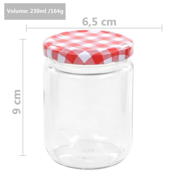 Rot-weiße Glaskonservengläser Iroteiu 230 ml (96 St.)