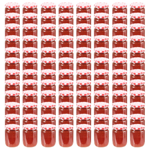 Rot-weiße Glaskonservengläser Iroteiu 230 ml (96 St.)
