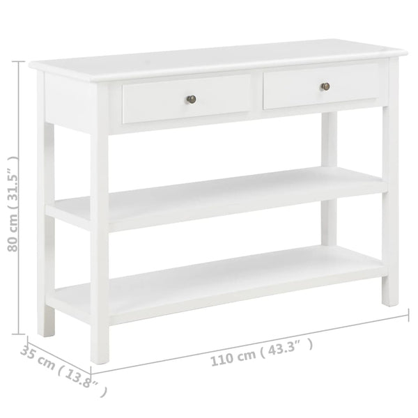 Weißer Beistelltisch Vama 110x35x80cm (MDF)