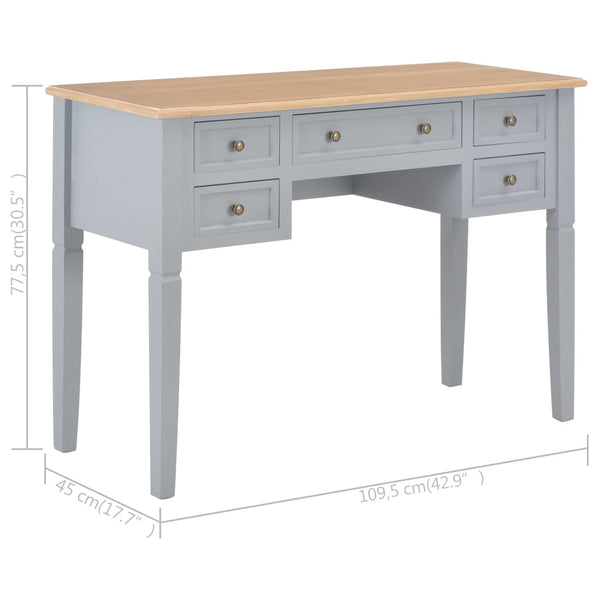 Grauer Schreibtisch Vasilioa 109,5x45x77,5cm (Holz)