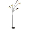 Schwarze und goldene Stehleuchte Racoasa 200cm (5 x E14)