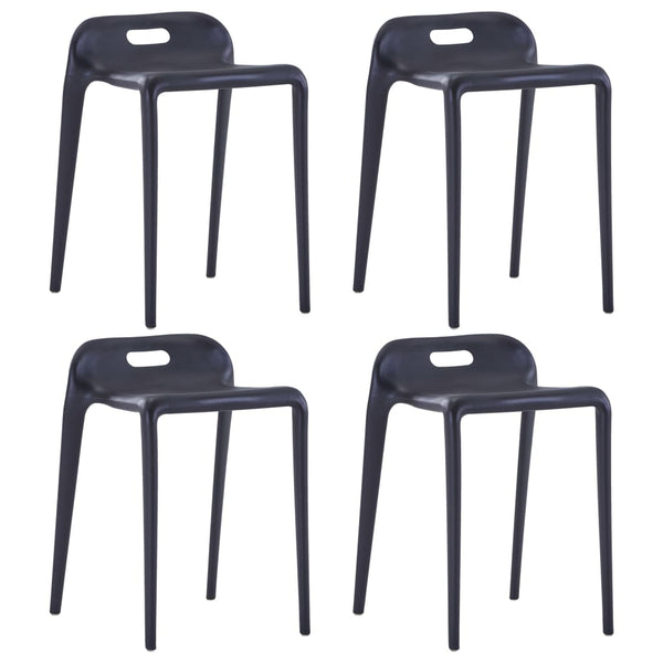 Musta pinottavat jakkarat Vavilon (4 kpl muovi)