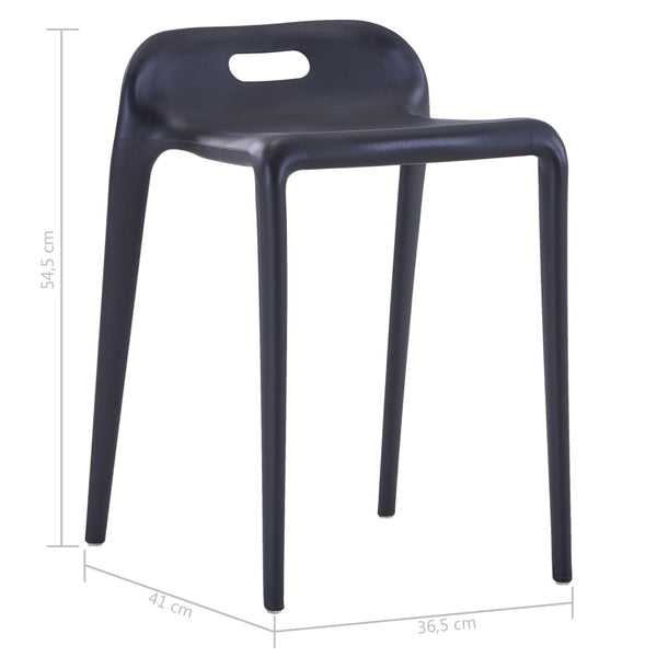 Musta pinottavat jakkarat Vavilon (4 kpl muovi)