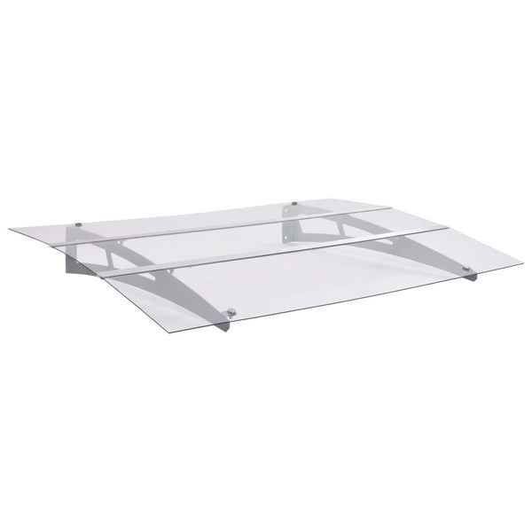 Vordach Dioclentiu 120x90cm Silber und transparent (Polycarbonat)