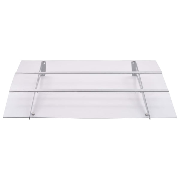 Vordach Dioclentiu 120x90cm Silber und transparent (Polycarbonat)