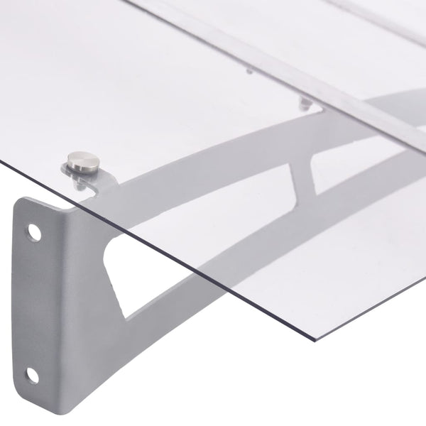 Vordach Dioclentiu 120x90cm Silber und transparent (Polycarbonat)