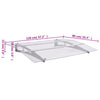 Vordach Dioclentiu 120x90cm Silber und transparent (Polycarbonat)