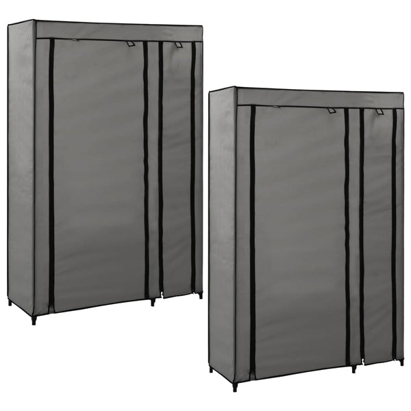 Grauer Faltschrank Faruh 110x45x175cm (2 Stück Stoff)