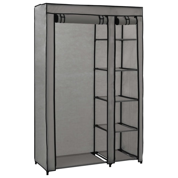 Grauer Faltschrank Faruh 110x45x175cm (2 Stück Stoff)