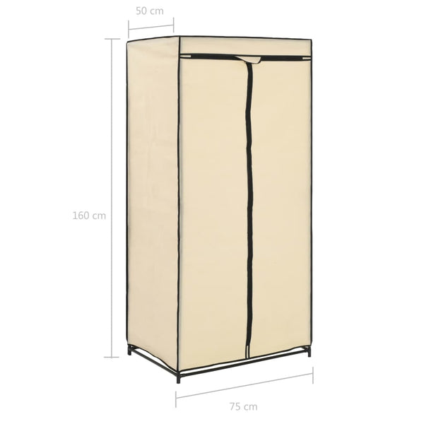 Creme Kleiderschrank Nevrie 75x50x160cm