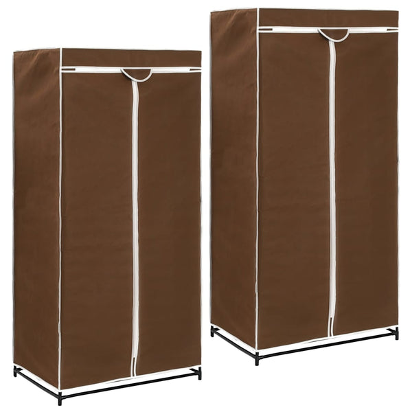 Ruskea vaatekaapit Nevrie 75x50x160cm (2 kpl)