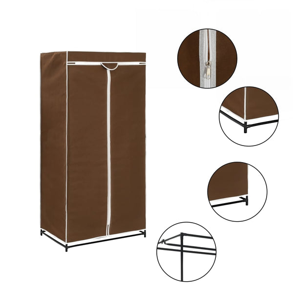 Ruskea vaatekaapit Nevrie 75x50x160cm (2 kpl)