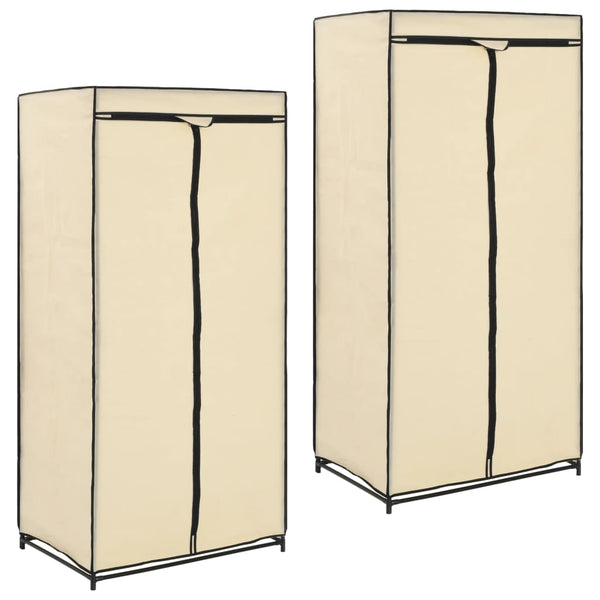 Cremefarbene Kleiderschränke Nevrie 75x50x160cm (2 Stk.)