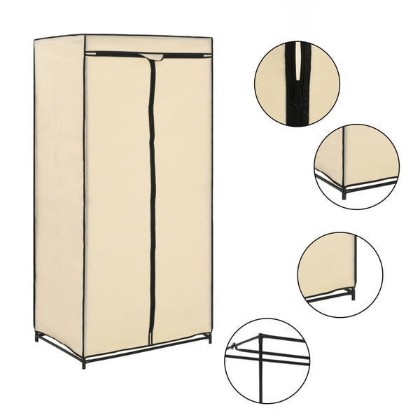 Cremefarbene Kleiderschränke Nevrie 75x50x160cm (2 Stk.)