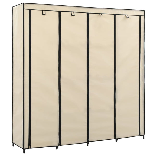 Cremefarbener Kleiderschrank Proica 175x45x170cm (mit 4 Fächern)