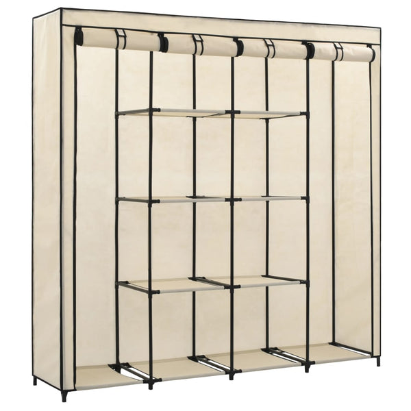 Cremefarbener Kleiderschrank Proica 175x45x170cm (mit 4 Fächern)