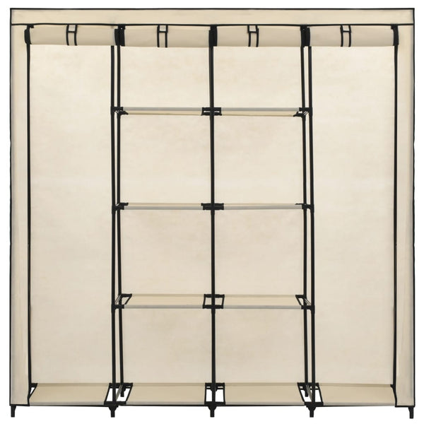 Cremefarbener Kleiderschrank Proica 175x45x170cm (mit 4 Fächern)