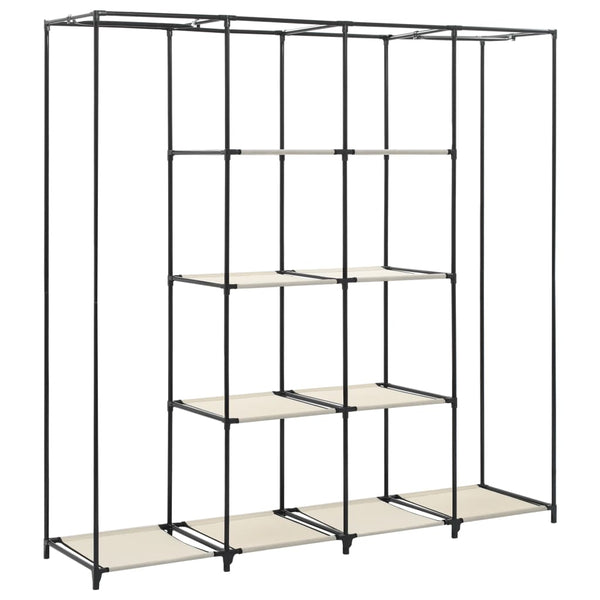 Cremefarbener Kleiderschrank Proica 175x45x170cm (mit 4 Fächern)