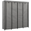 Harmaa vaatekaappi Proica 175x45x170cm (4 lokerolla)
