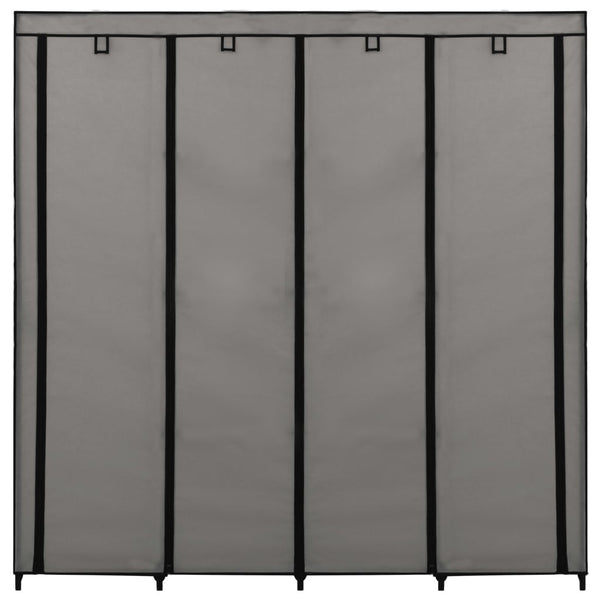 Harmaa vaatekaappi Proica 175x45x170cm (4 lokerolla)