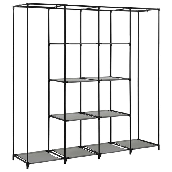 Harmaa vaatekaappi Proica 175x45x170cm (4 lokerolla)
