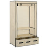 Cremefarbener Kleiderschrank Vencelino 87x49x159cm (Stoff)