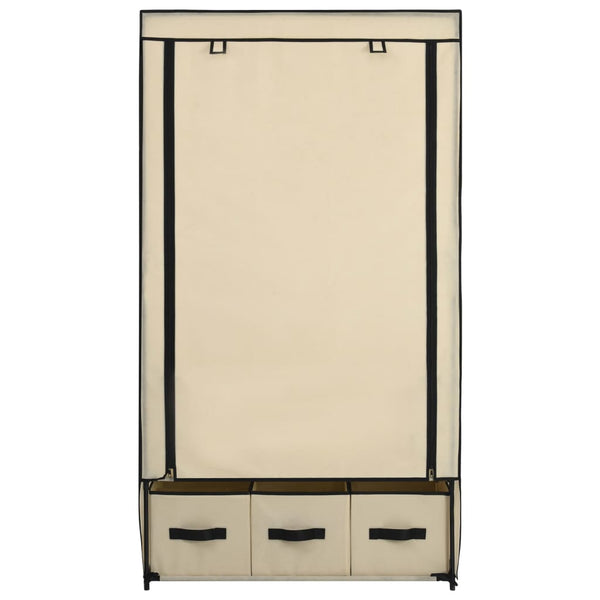 Cremefarbener Kleiderschrank Vencelino 87x49x159cm (Stoff)