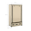Cremefarbener Kleiderschrank Vencelino 87x49x159cm (Stoff)