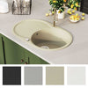 Beige Küchenspüle Imogen (Granit, oval)