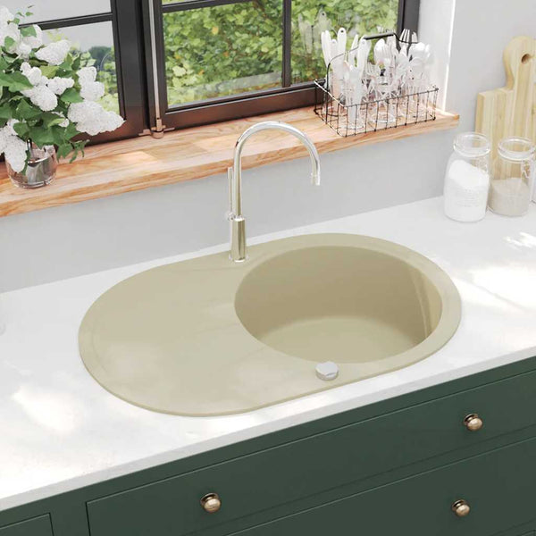 Beige Küchenspüle Imogen (Granit, oval)