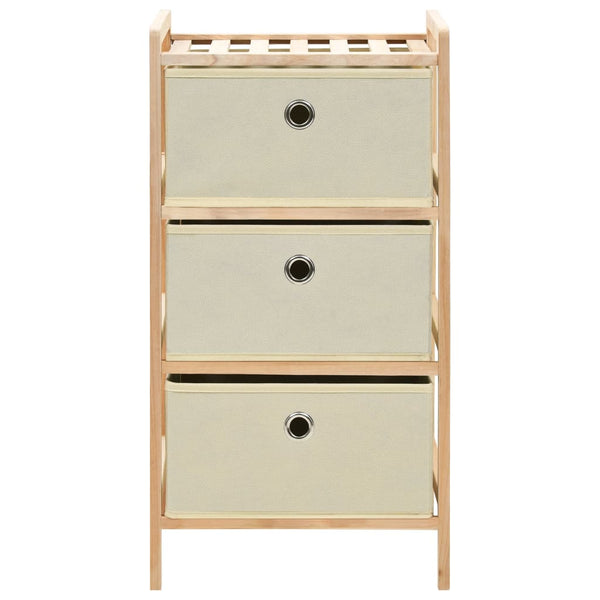 Beige säilytystelineet Danelusa (3 kangaskorilla 2 kpl setripuu)