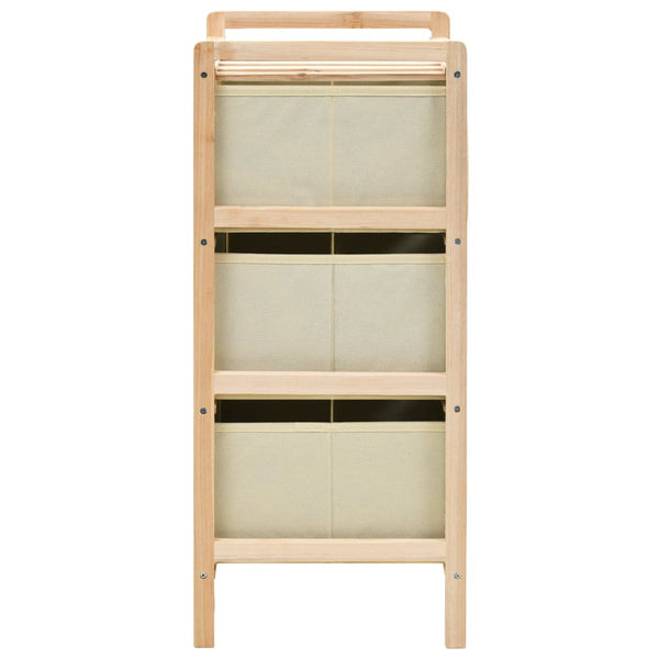 Beige säilytystelineet Danelusa (3 kangaskorilla 2 kpl setripuu)