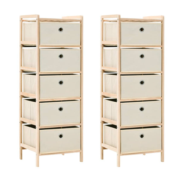 Beige säilytystelineet Danelusa (5 kangaskorilla 2 kpl setripuu)