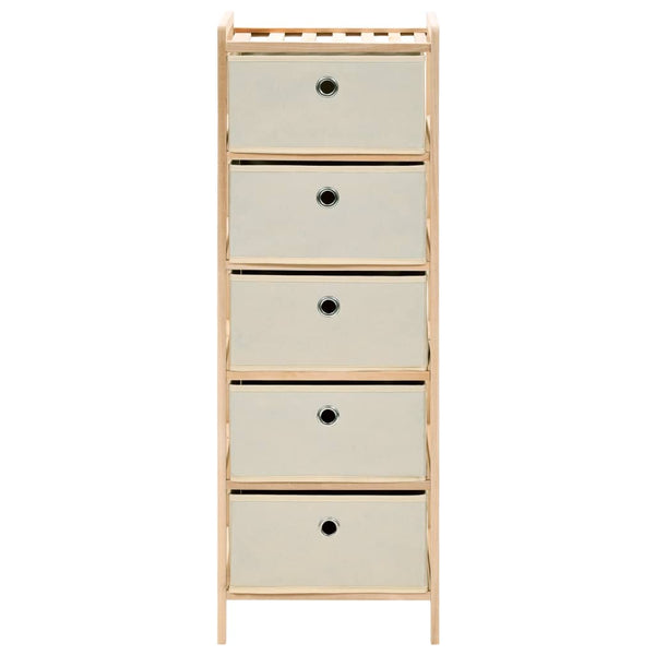 Beige säilytystelineet Danelusa (5 kangaskorilla 2 kpl setripuu)