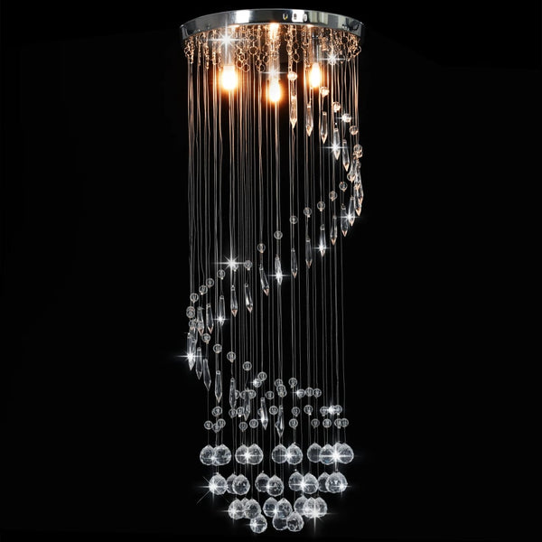 Silberne Deckenleuchte mit Kristallperlen Spirale Bibac (G9)