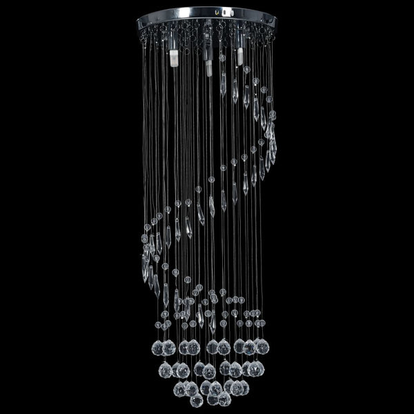 Silberne Deckenleuchte mit Kristallperlen Spirale Bibac (G9)