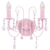 Rosa Wandlampe mit Perlen Salomela (2 x E14 Leuchtmittel)
