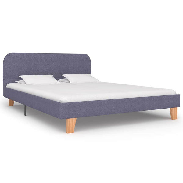 Hellgraues Bettgestell Aloise 135x190cm (Stoff)