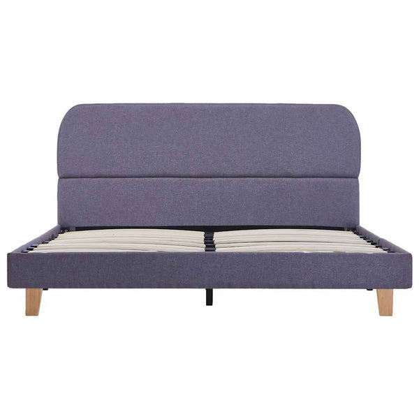 Hellgraues Bettgestell Aloise 135x190cm (Stoff)