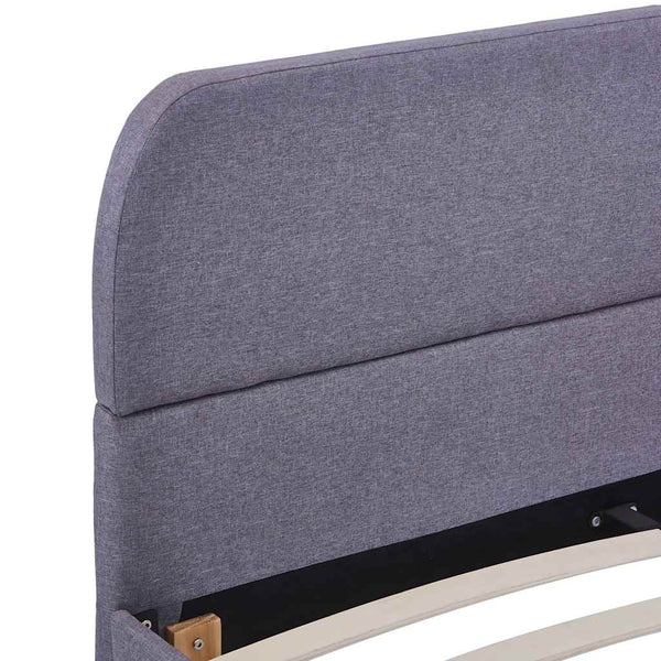Hellgraues Bettgestell Aloise 135x190cm (Stoff)