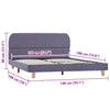 Hellgraues Bettgestell Aloise 135x190cm (Stoff)