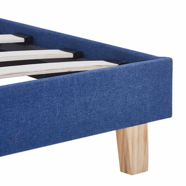 Blauer Bettrahmen Aloise 150x200cm (Stoff)