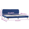 Blauer Bettrahmen Aloise 150x200cm (Stoff)
