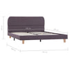 Graubraunes Bettgestell Aloise 135x190cm