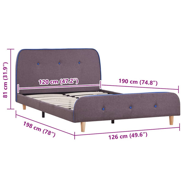 Graues Bettgestell Gradea 120x190cm