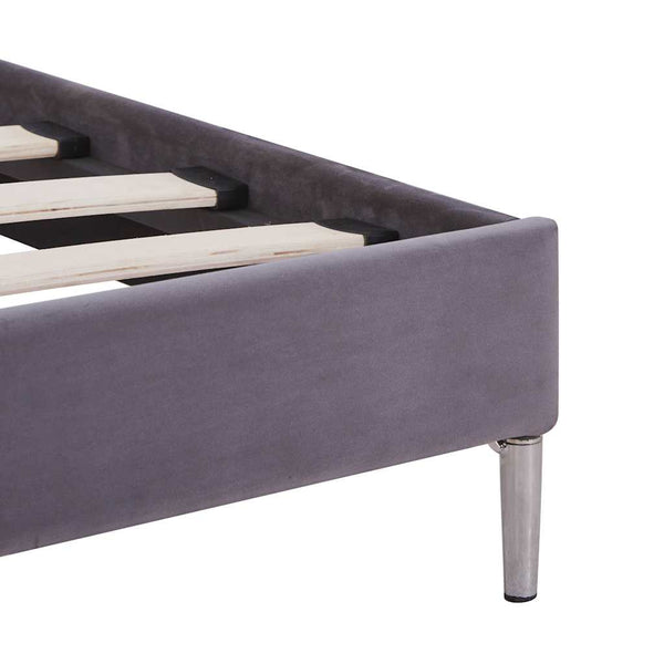 Graues Bettgestell Vicusor 135x190cm (Stoff)